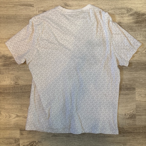 Men's White and Grey Michael Kors monogram T-Shirt - Picture 2 of 5